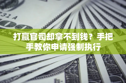 武汉打赢官司却拿不到钱？手把手教你申请强制执行