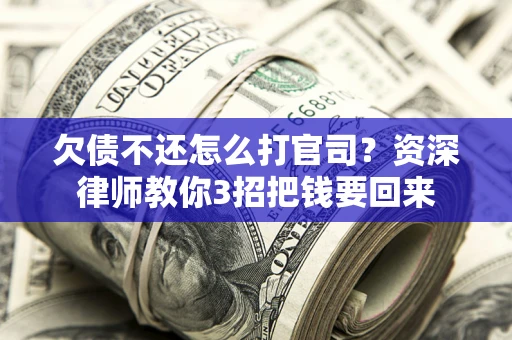 武汉欠债不还怎么打官司？资深律师教你3招把钱要回来