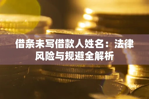 武汉借条未写借款人姓名：法律风险与规避全解析