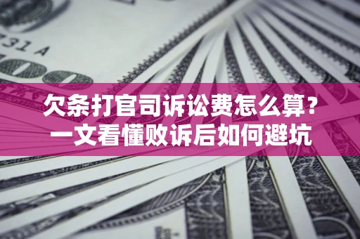 武汉欠条打官司诉讼费怎么算？一文看懂败诉后如何避坑