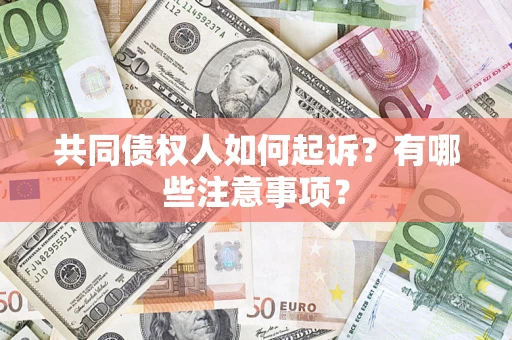 武汉共同债权人如何起诉？有哪些注意事项？