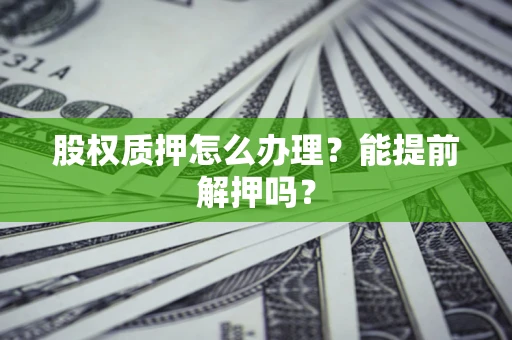 武汉股权质押怎么办理？能提前解押吗？